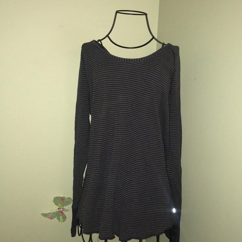 Lululemon Striped Workout Long Sleeve Shirt